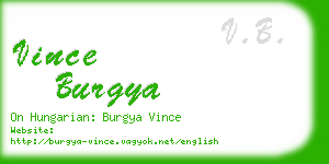 vince burgya business card